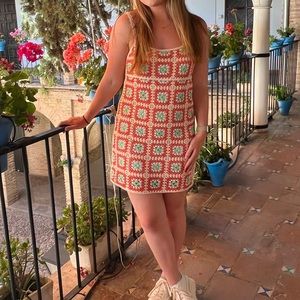 Zara colorful quilted mini dress